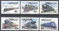 Famous Trains Mint Set of 6 Stamps Grenada, 1982